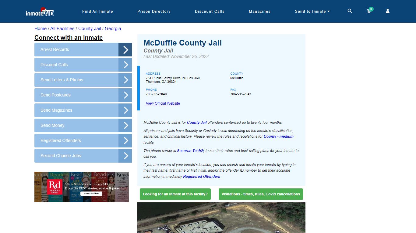 McDuffie County Jail - Inmate Locator - Thomson, GA